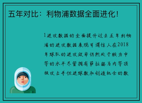 五年对比：利物浦数据全面进化！